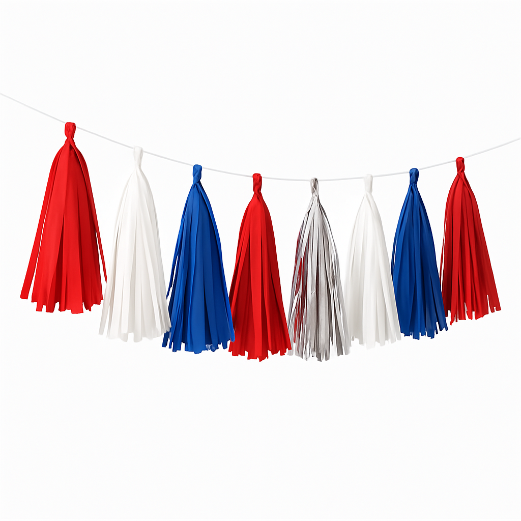 Patriotic Tissue Tassel Garland