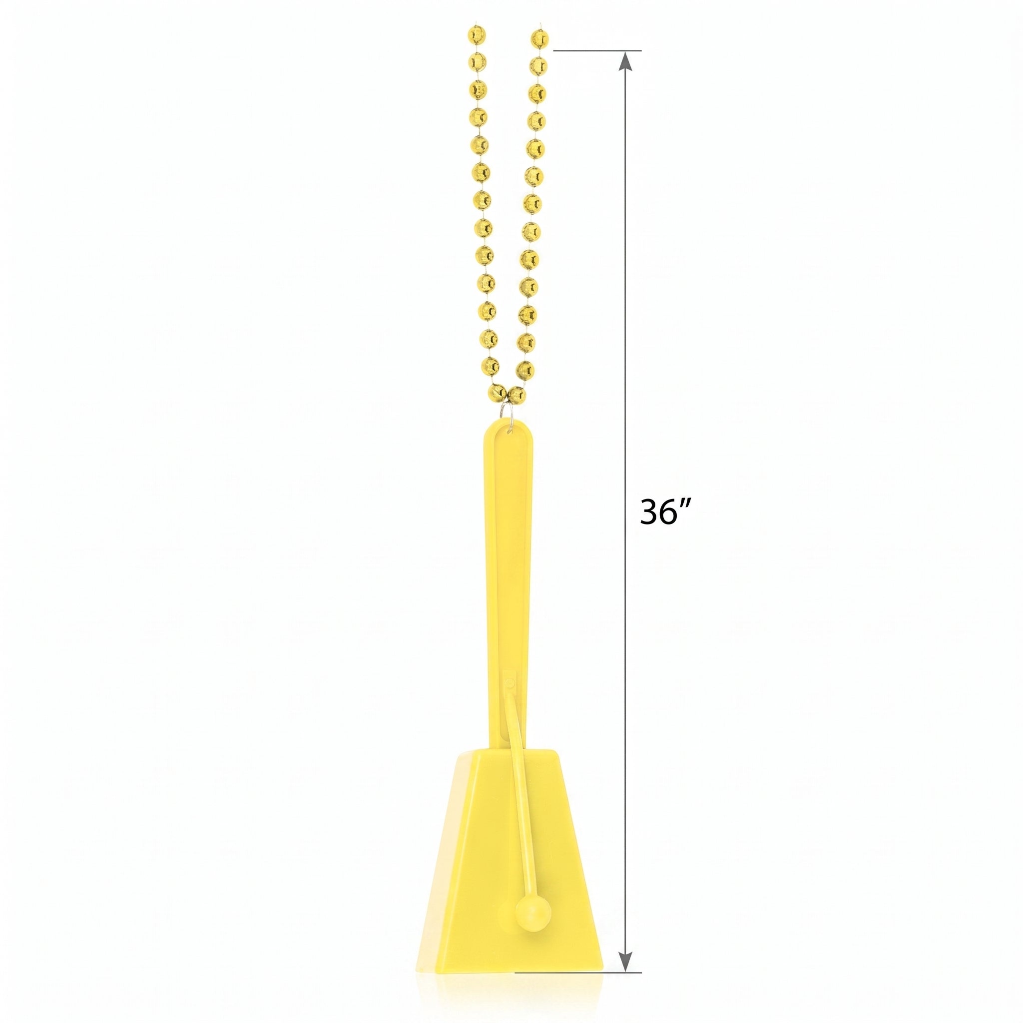 Yellow Clacker Necklace - Team Spirit Noisemaker Accessory
