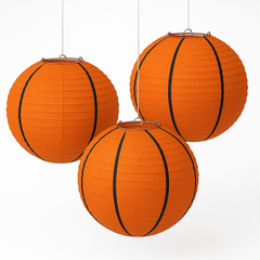 Basketball Paper Lantern Decorations, 9.5-Inch, 3-Pack