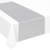 Silver Sequin Sparkle Table Runner - 13" x 72" for Weddings & Celebrations