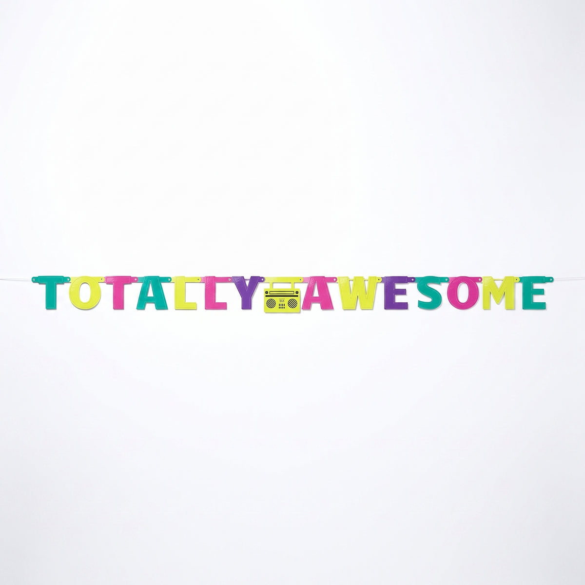 Awesome 80s "Totally Awesome" Letter Banner Decoration