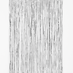 Shimmering Silver Metallic Curtain - 3' x 8'