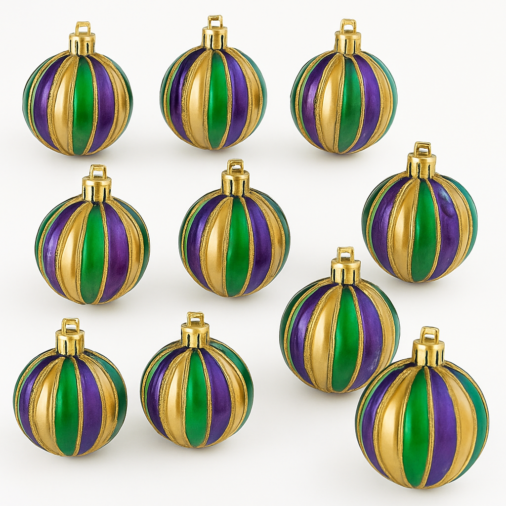 Vibrant Purple, Gold, & Green Hanging Masquerade Ornament