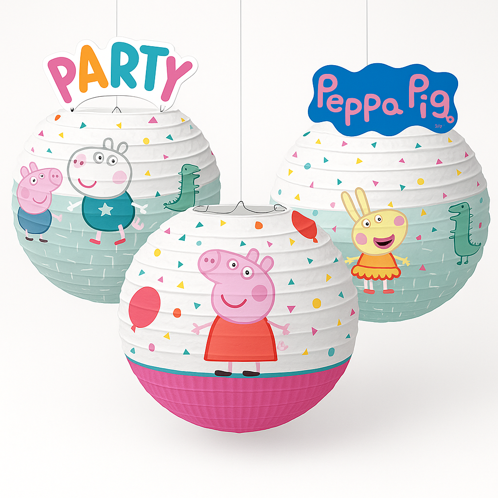 Peppa Pig Paper Lanterns for Kids' Birthday Parties