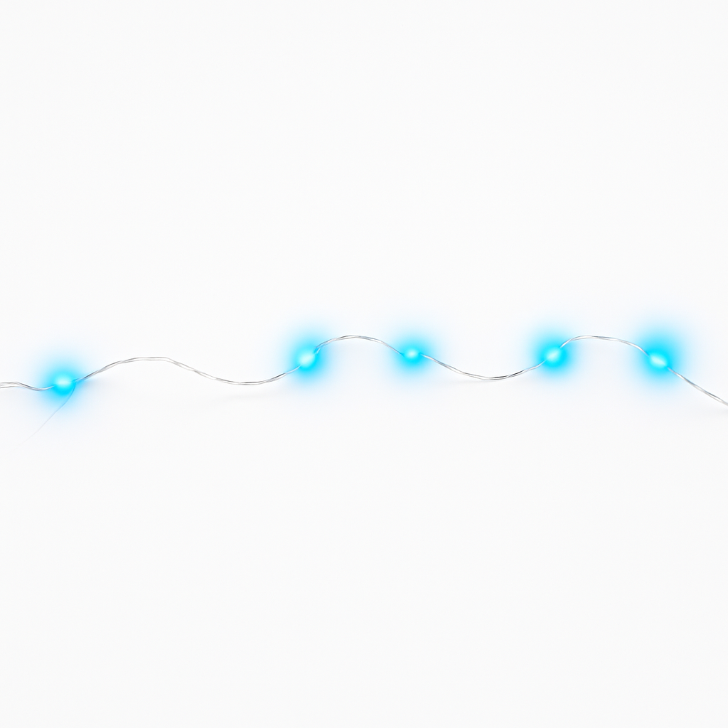 Blue LED Fairy String Lights - 5.5-ft, Battery Operated