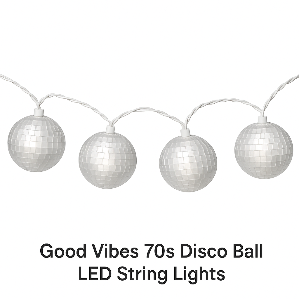 Good Vibes 70s Disco Ball LED String Lights