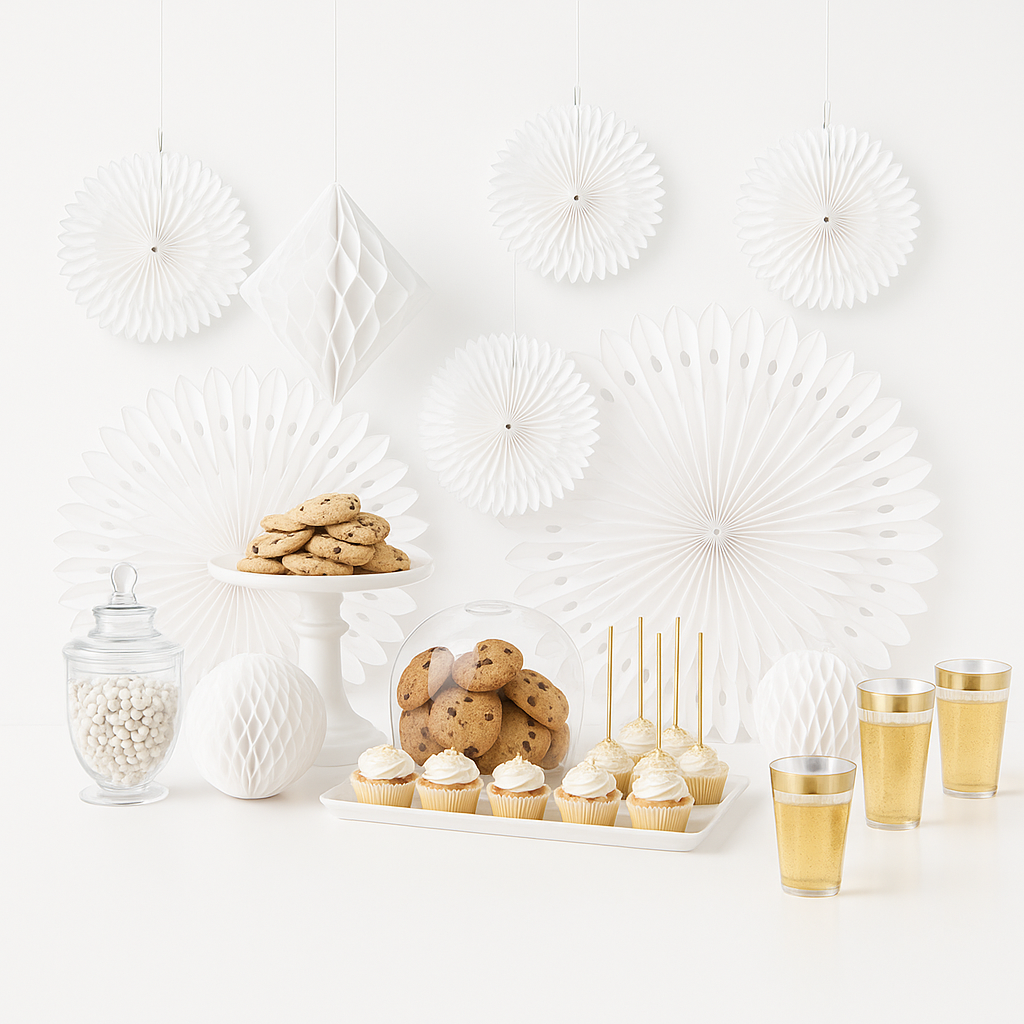 Elegant White Paper Decoration Kit