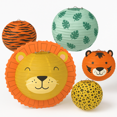 Get Wild Jungle Animal Paper Lanterns - Safari Birthday Decor