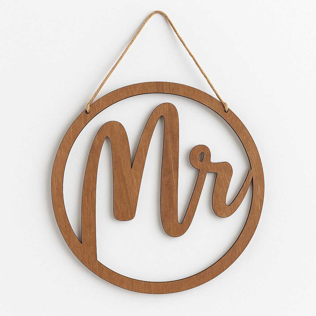 "Mr." Chair Sign with Ribbon - Elegant Wedding Decoration