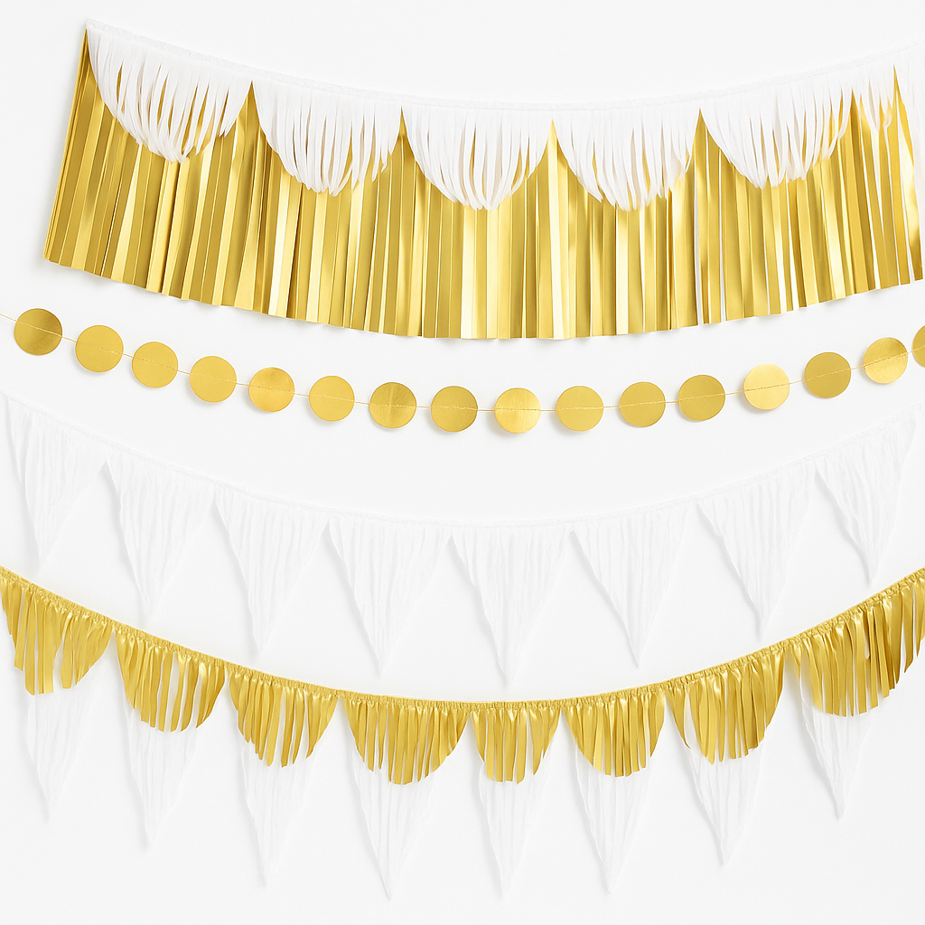 Gold Metallic Fringe Banner Kit for Party Decorations