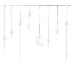 Eid Mubarak LED Star and Moon String Curtain Lights