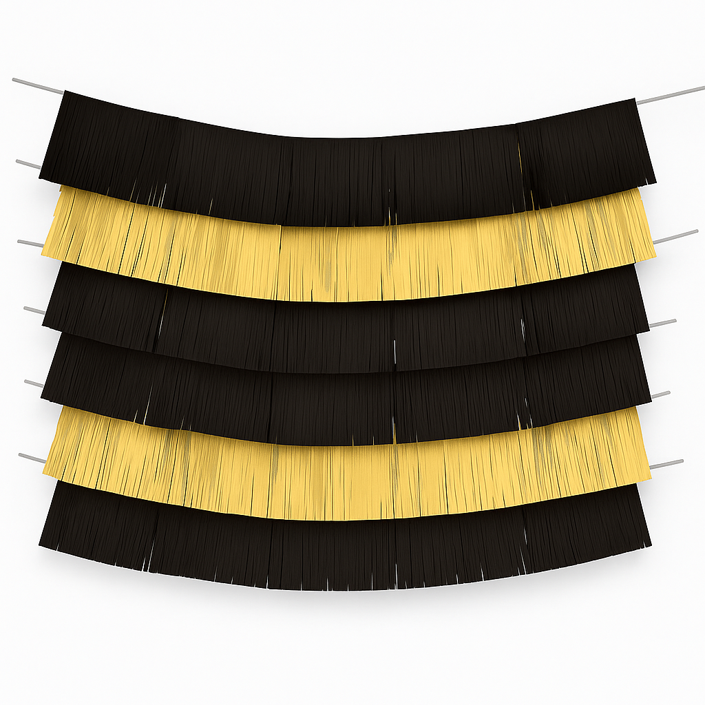 Elegant Black Fringe Backdrop Banner Kit for Any Occasion