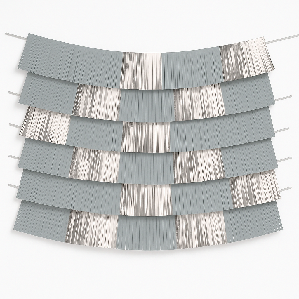 Silver Fringe Hanging Backdrop Garland Decoration