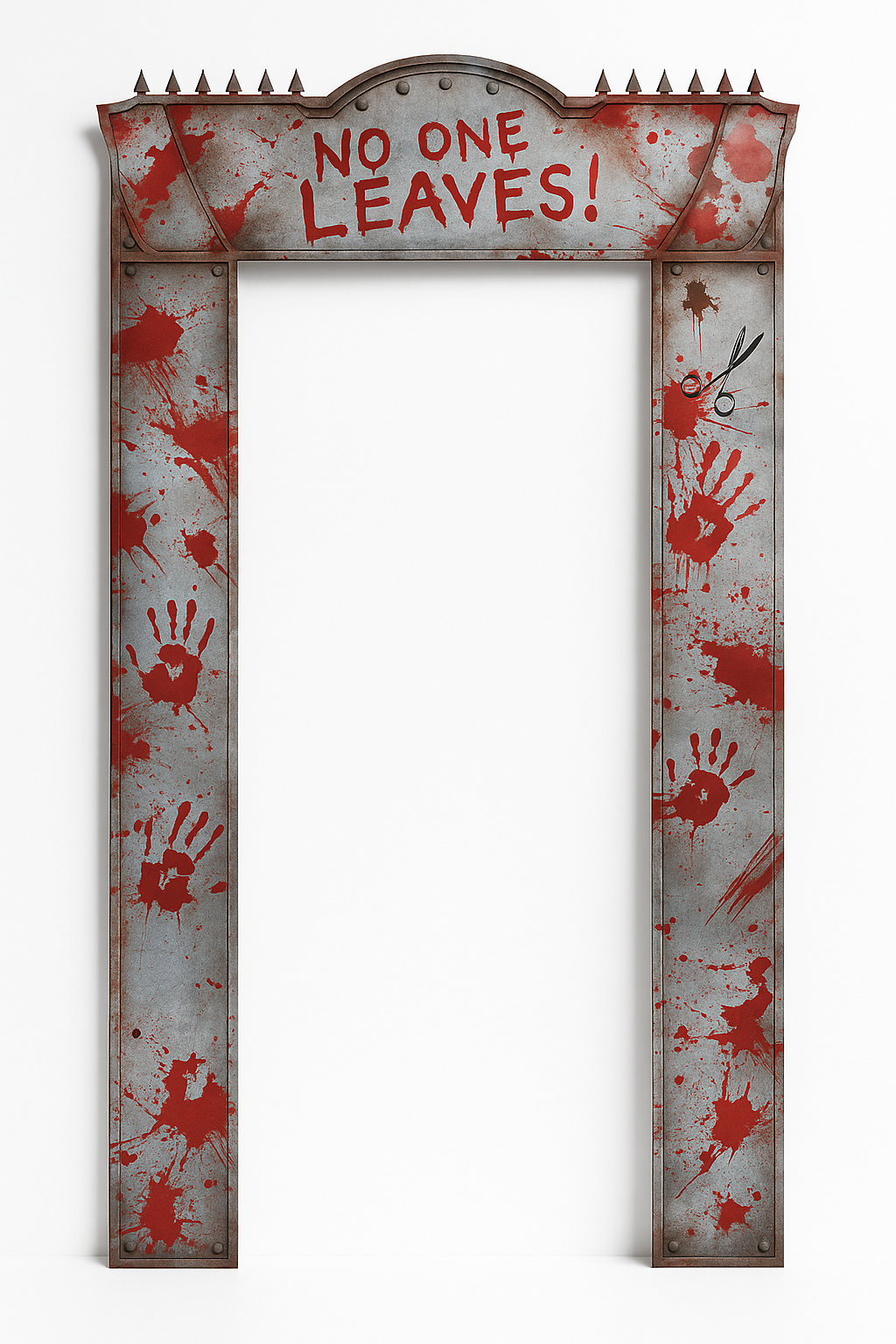 Spooky "No One Leaves" Bloody Doorway Curtain