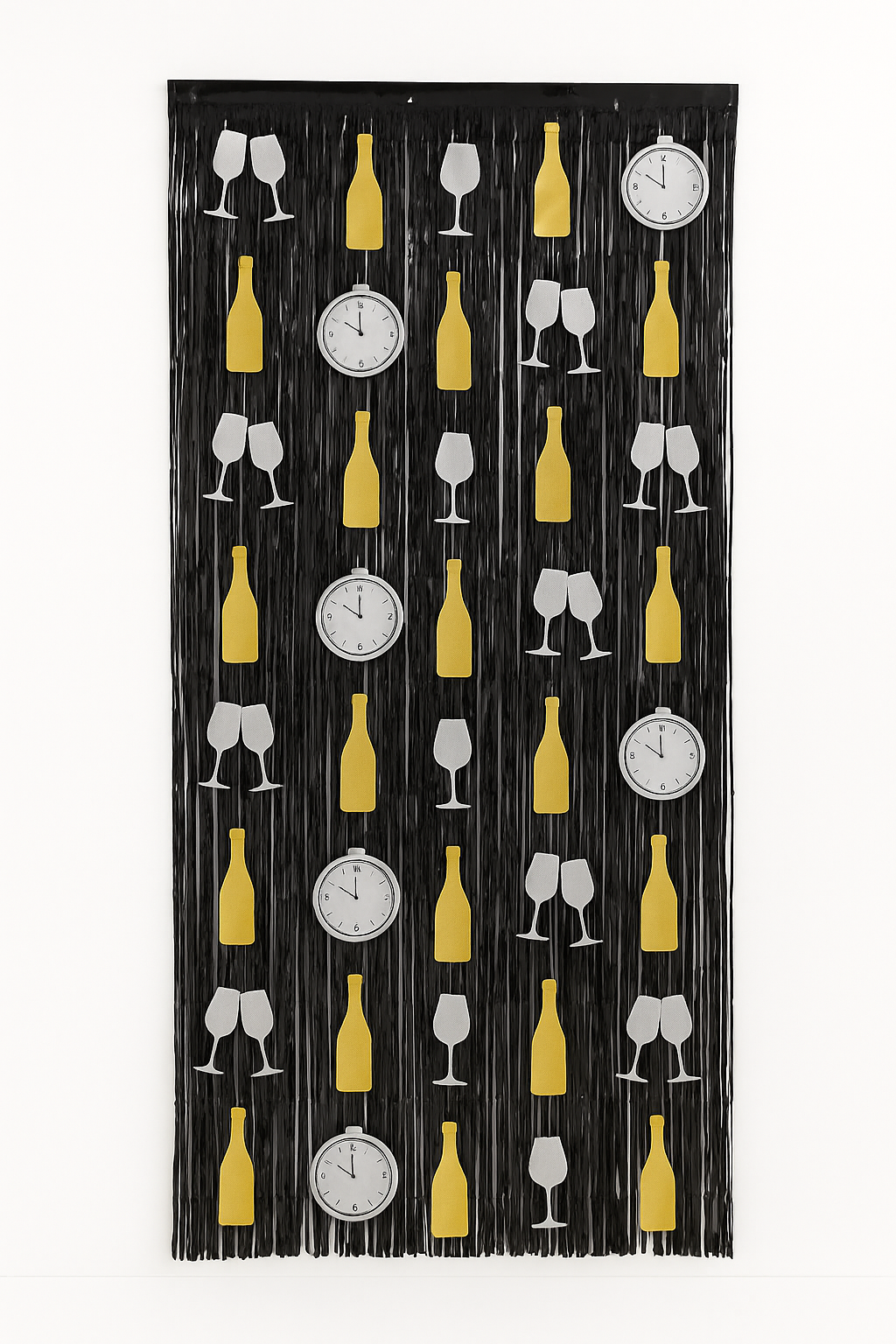 New Year's Eve Two-Piece Door Curtain Party Decor Set