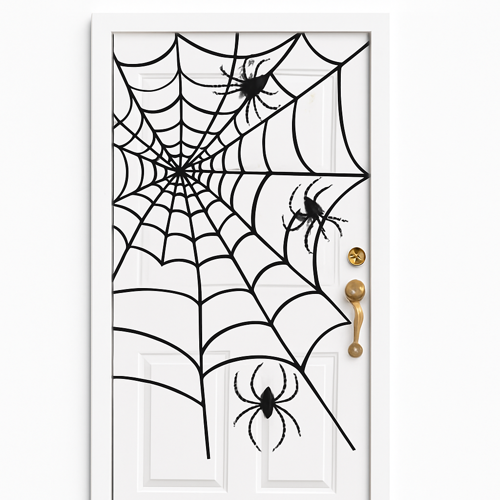 Spooky Spiderweb Door Decoration for Halloween