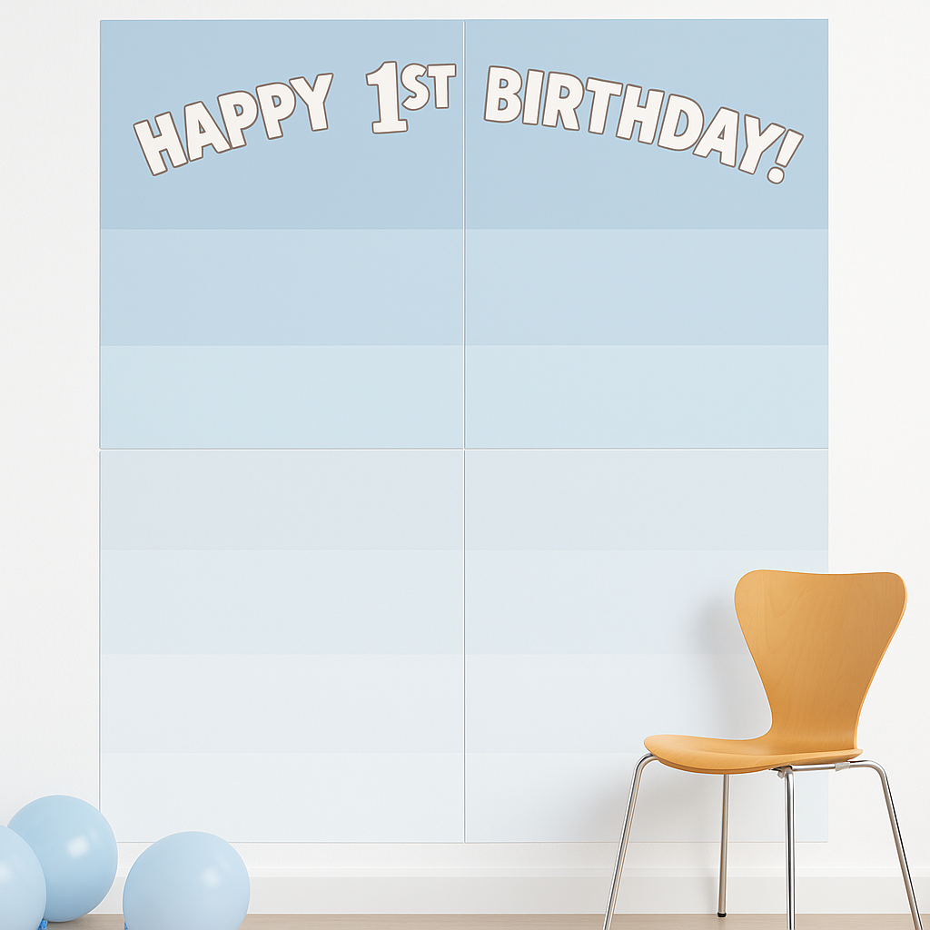 Happy 1st Birthday Boys' Scene Setter Backdrop