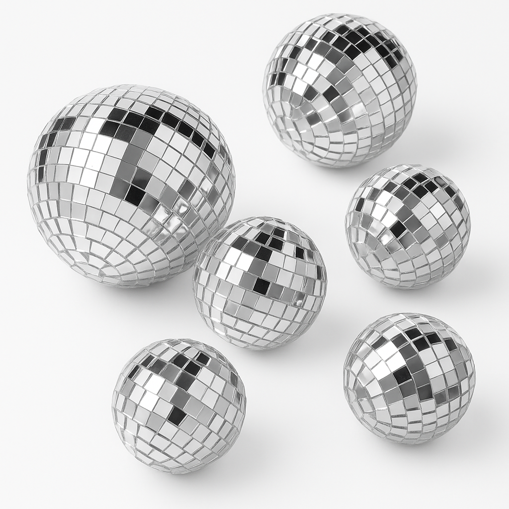 Silver Disco Ball Set