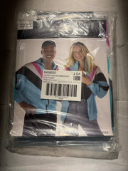 Retro 90s Windbreaker Jacket - Blue/Pink/White, One Size - Adult One Size