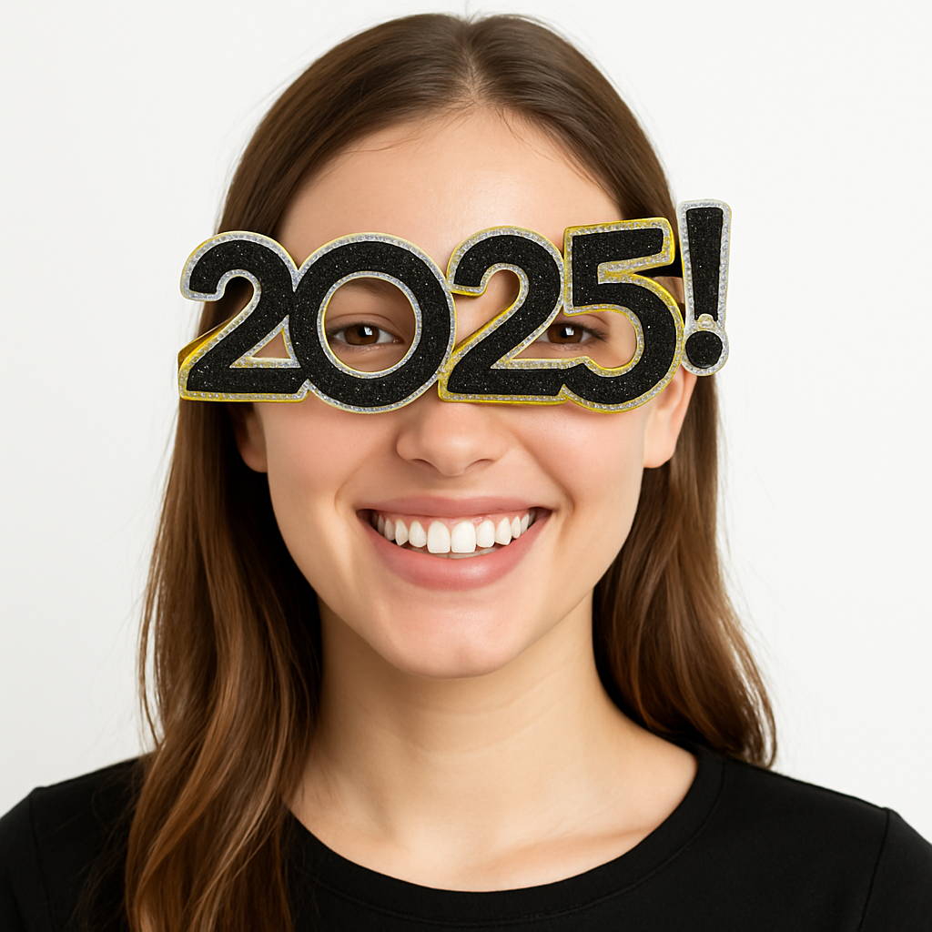 Sparkling 2025 New Year's Eve Party Glasses