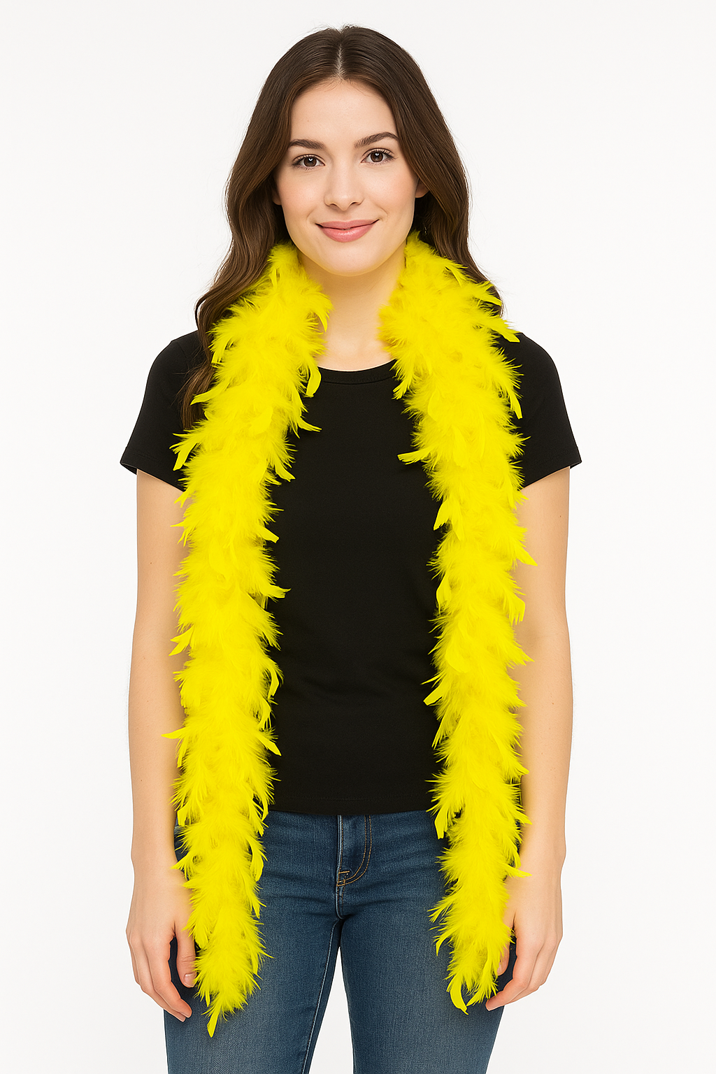 Vibrant Yellow Feather Boa - 72" Costume Accessory