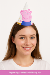 Peppa Pig Confetti Mini Party Hat - Pack of 8