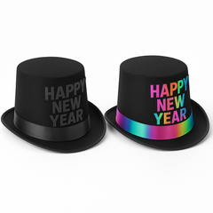 Illuminating "Happy New Year" Top Hat - Perfect for New Year's Eve Celebrations