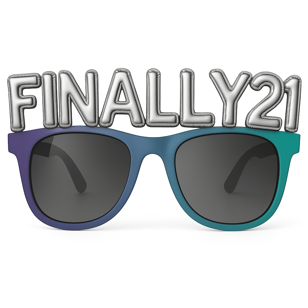 "Finally 21" Celebration Glasses