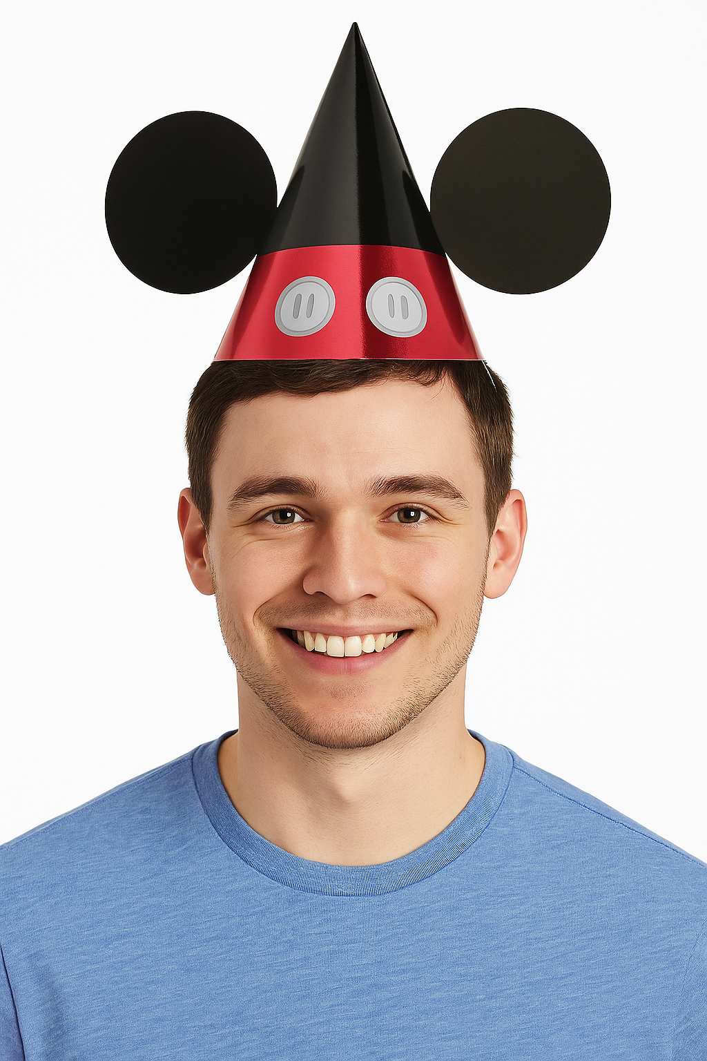 Mickey Mouse Cone Party Hats with Ears, 8-Pack