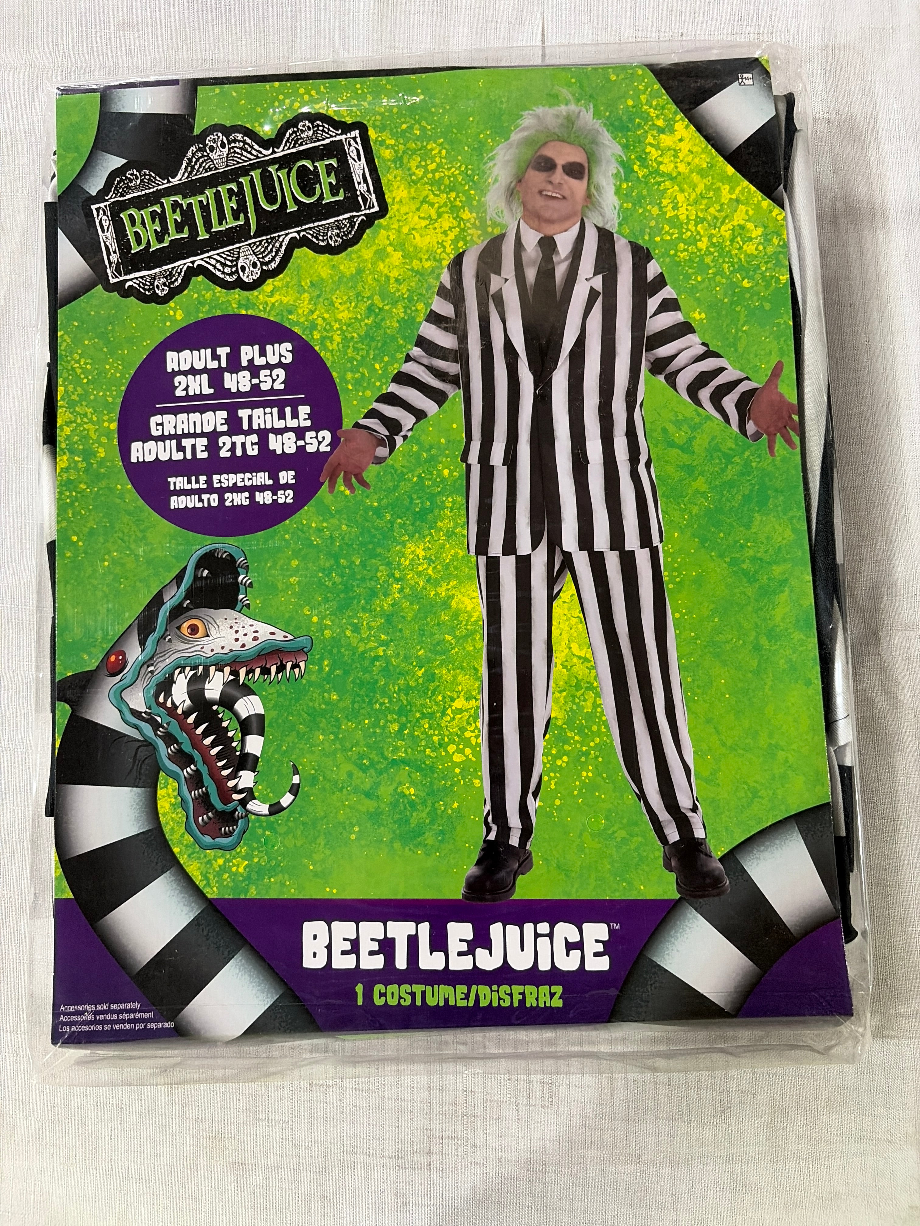 Mens Beetlejuice Costume - Adult 2XL (48-52)