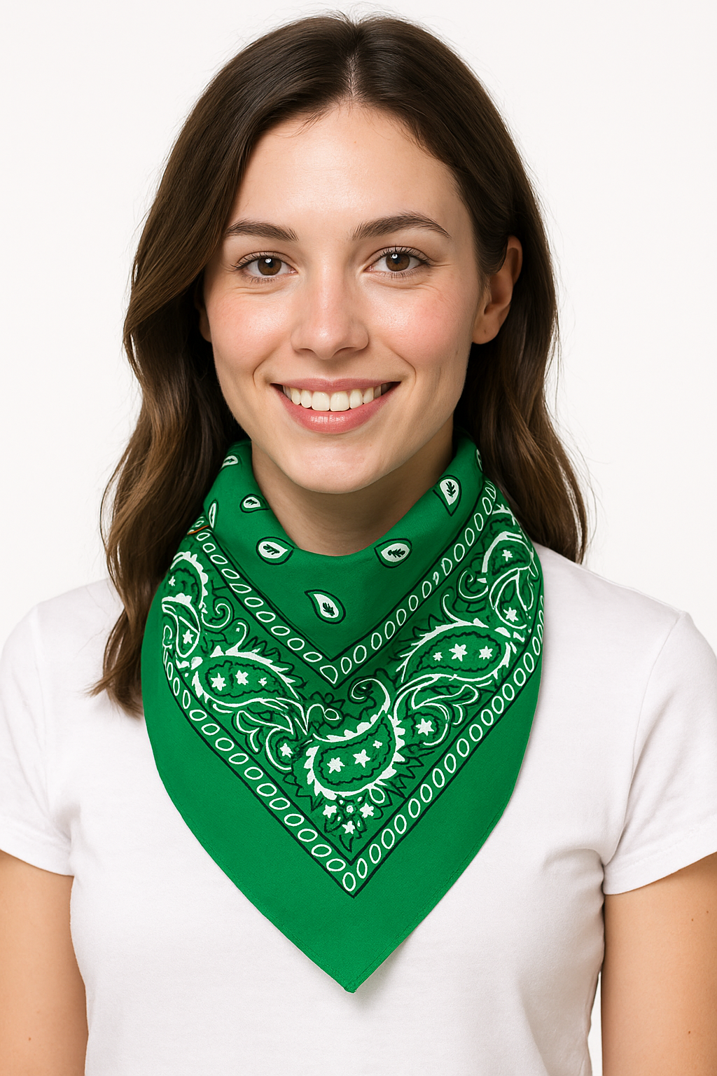 Festive Green Paisley Bandana - 20" Wearable Costume Accessory
