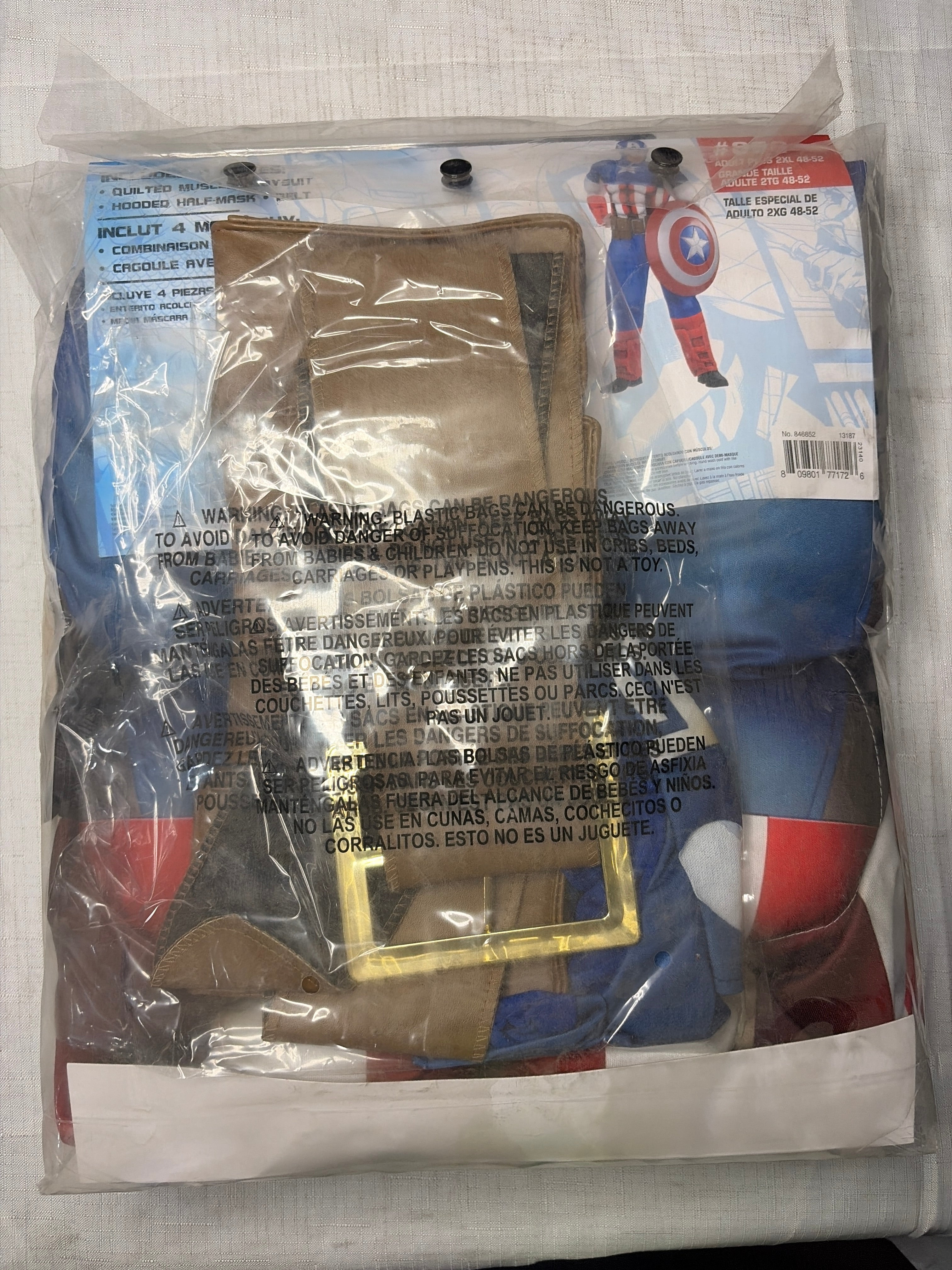 Disney Marvel Captain America Muscle Costume - Adult 2XL (48-52)