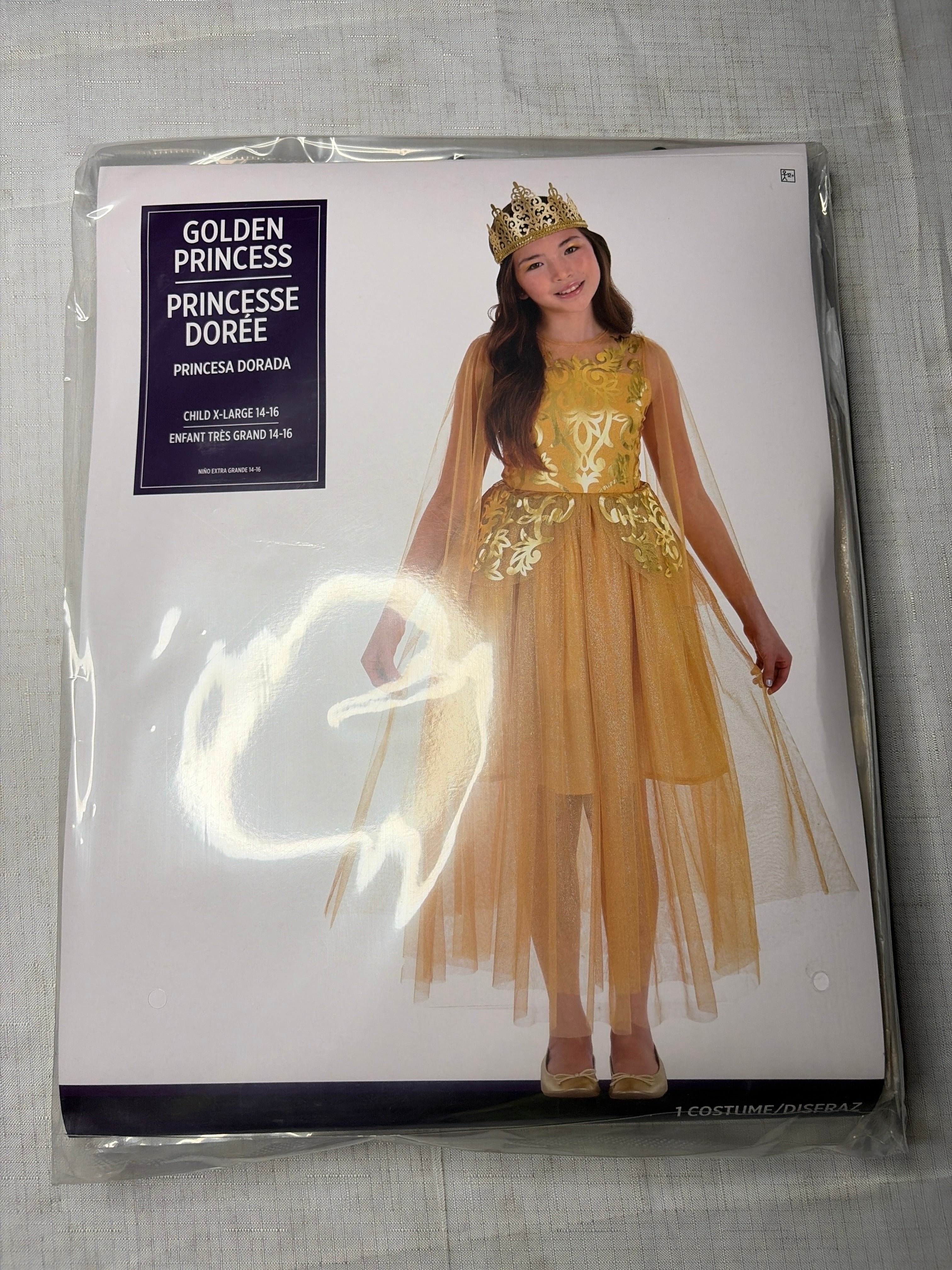 Enchanted Golden Princess Costume for Girls - Child XL (14-16)