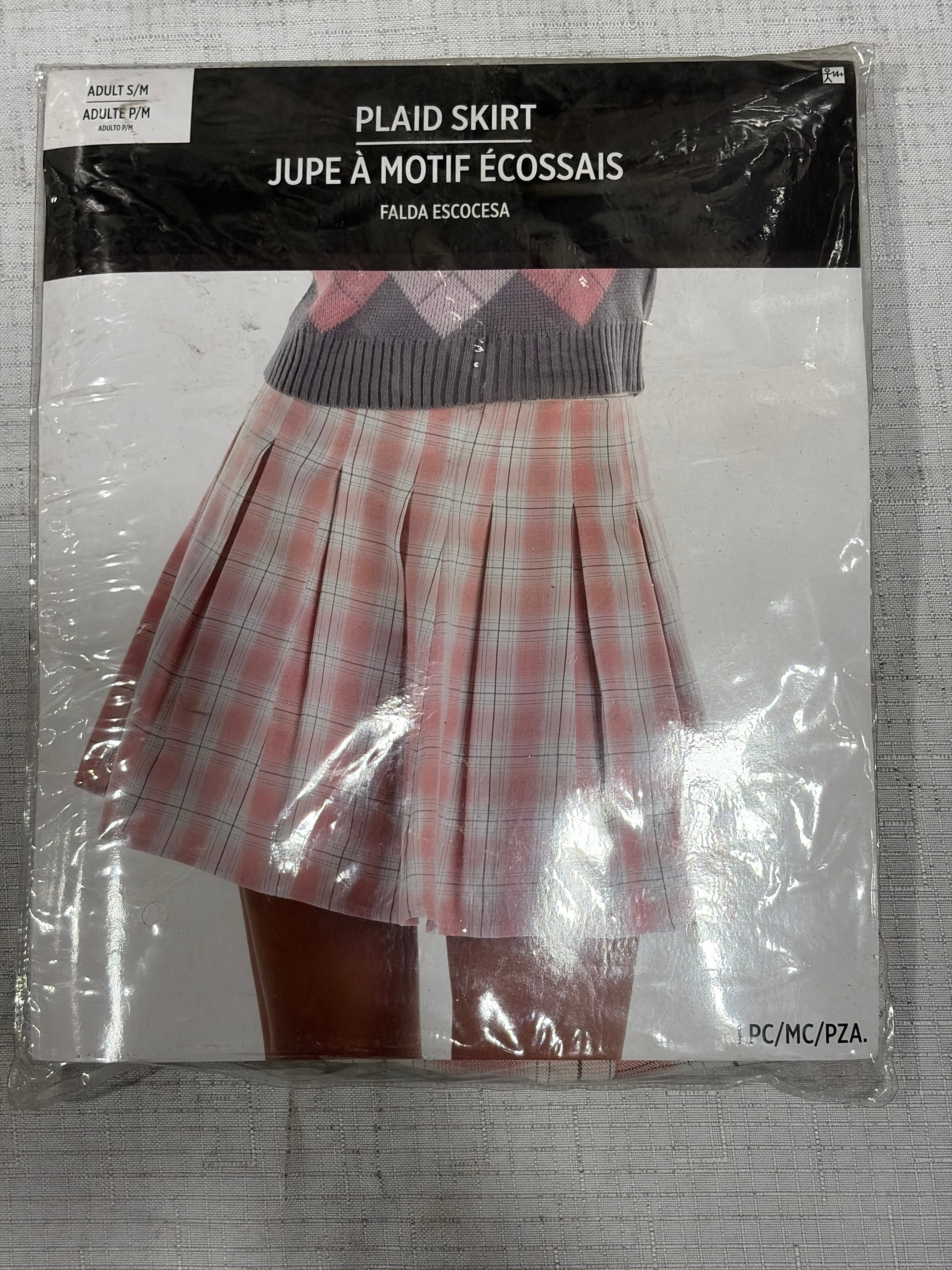 90s Plaid Mini Skirt Costume Accessory - Adult S/M