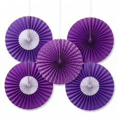 Vibrant Purple Paper Parasol Fans