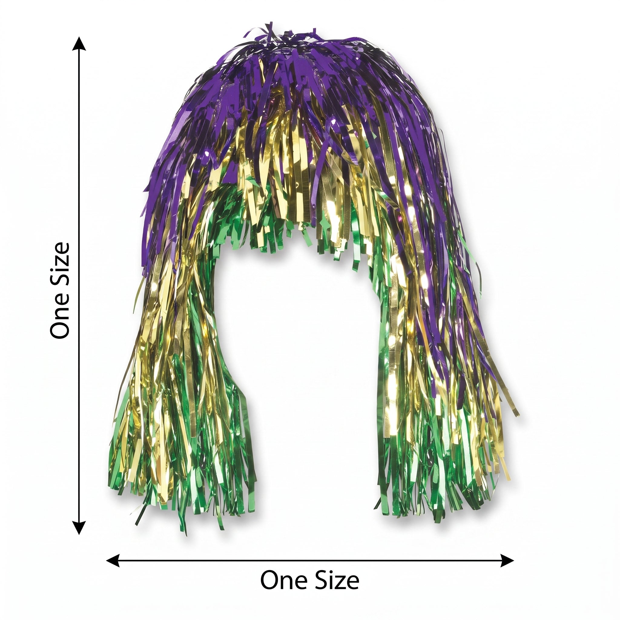 Vibrant Mardi Gras Tinsel Wig