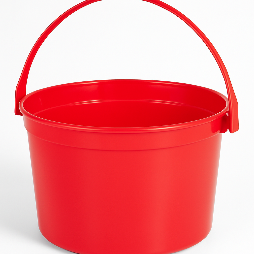 Red Plastic Party Favor Bucket