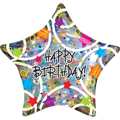 Colorful Star-Shaped Happy Birthday Balloon