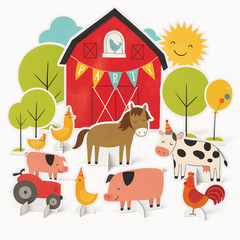 Barnyard Bash Table Decorating Kit for Baby's First Birthday
