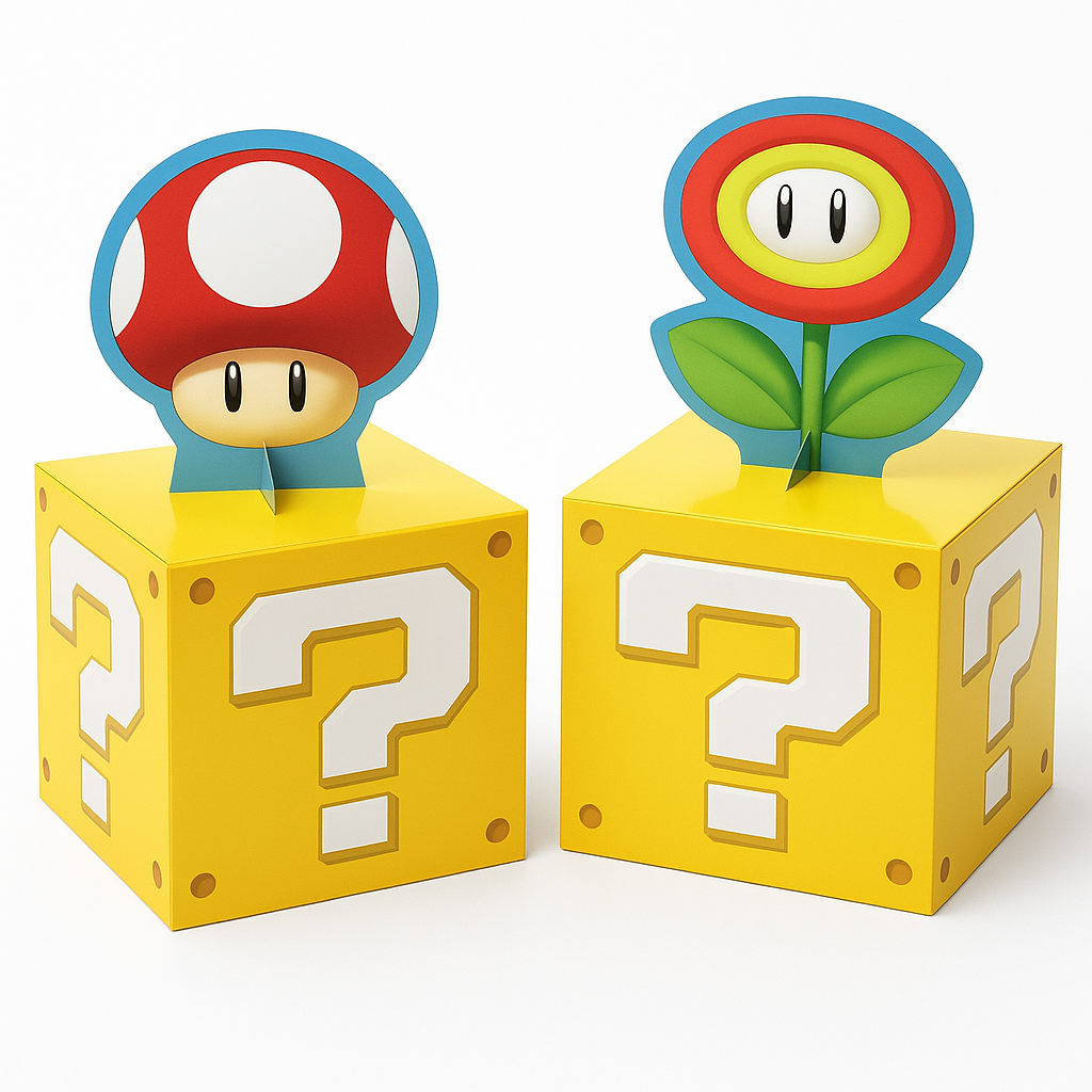 Super Mario Bros Question Block Table Centerpiece Kit, 4-Piece Set