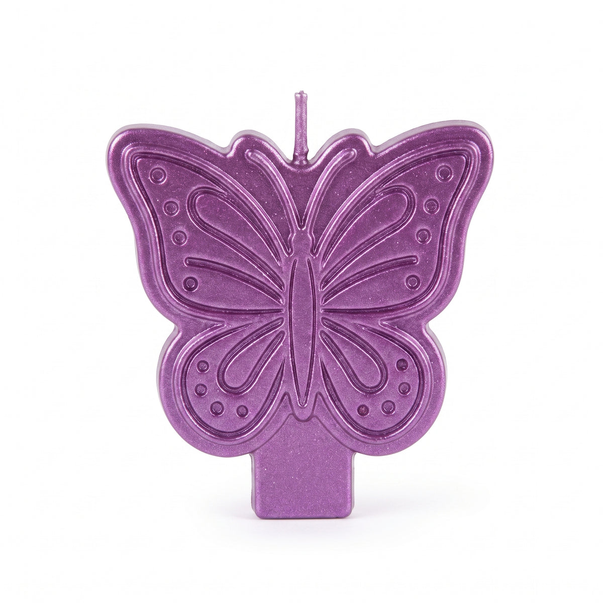 Butterfly Flutter Wax Birthday Candle, 3-Inch, Metallic Purple