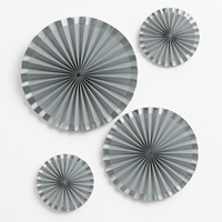 Silver Paper Parasol Fans