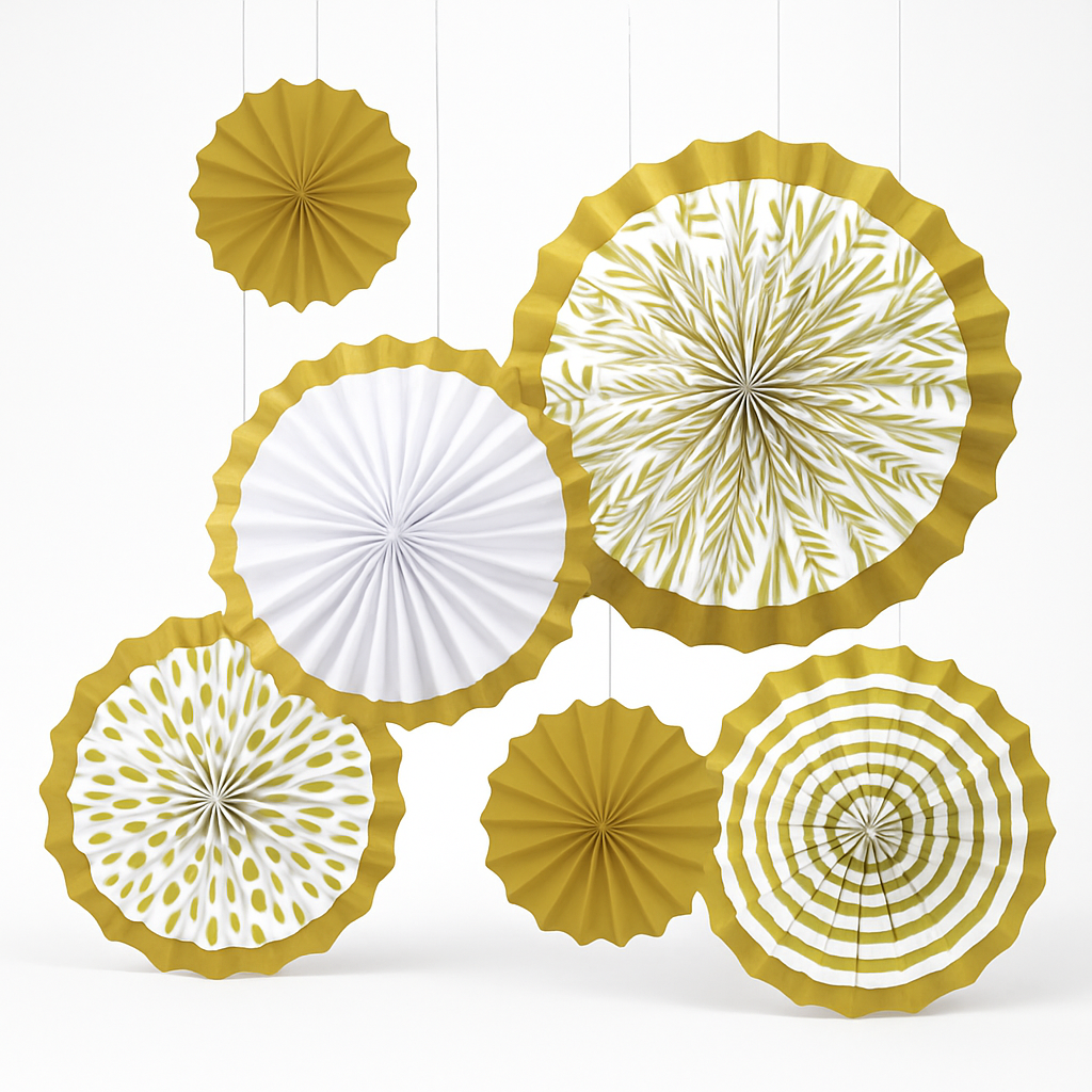 Gold Motif Fan Decoration Kit for Elegant Celebrations