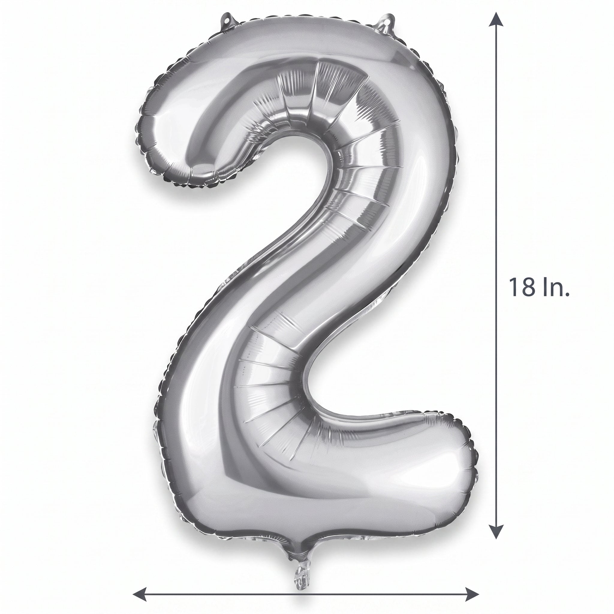 Silver Foil Number 2 Balloon