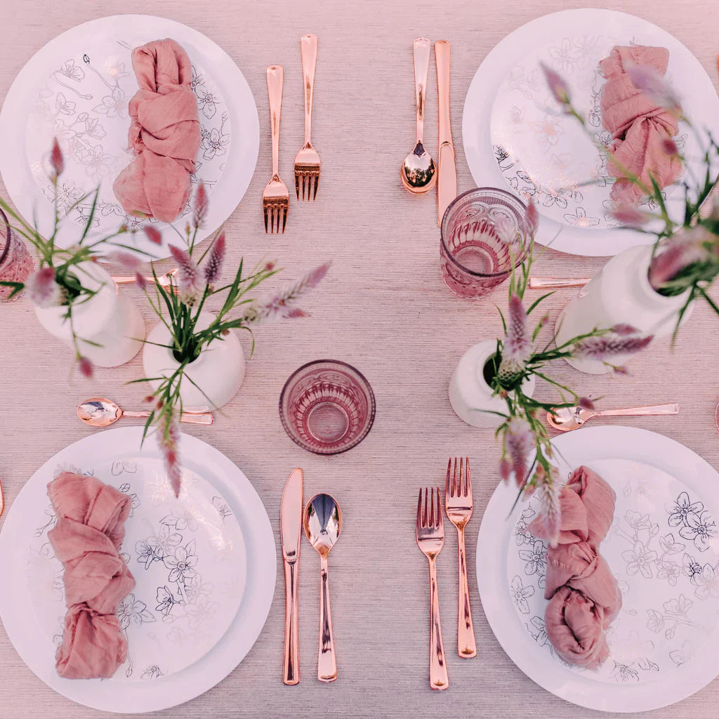 Exquisite Rose Gold Plastic Spoons | 480 Count