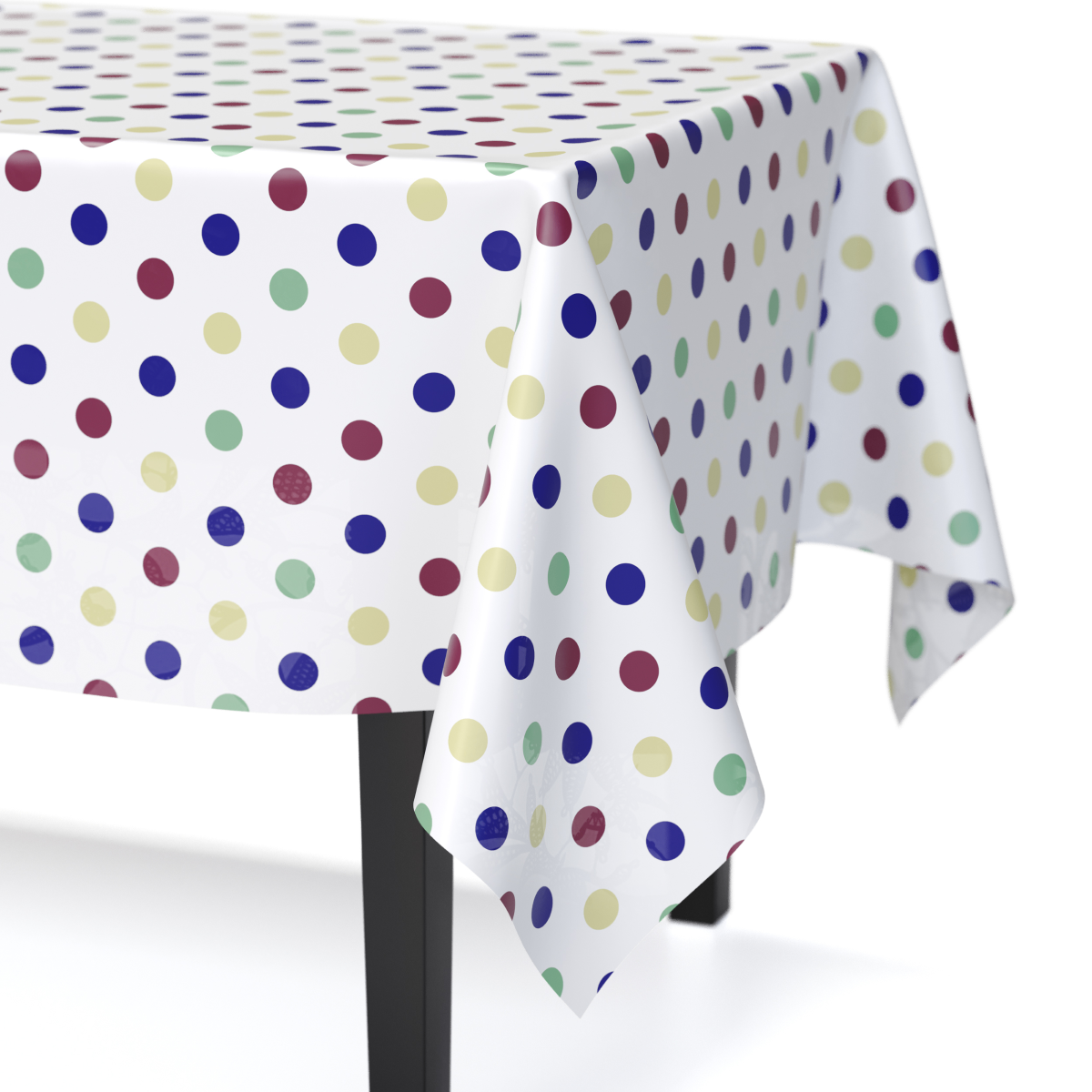 Multi Colored Polka Dot Plastic Table Covers | 6 Pack - 54 In. x 108 In.