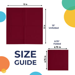 Burgundy Luncheon Napkins - 6.75 in. x 6.75 in. | Case of 3600