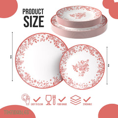 8 In. Toile Design Plastic Plates | 10 Count