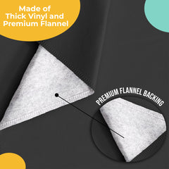 Black Flannel Backed Plastic Table Cover 54 in. x 108 in.