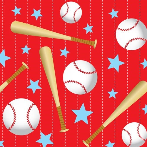 Baseball Print Plastic Table Cover | Case of 48